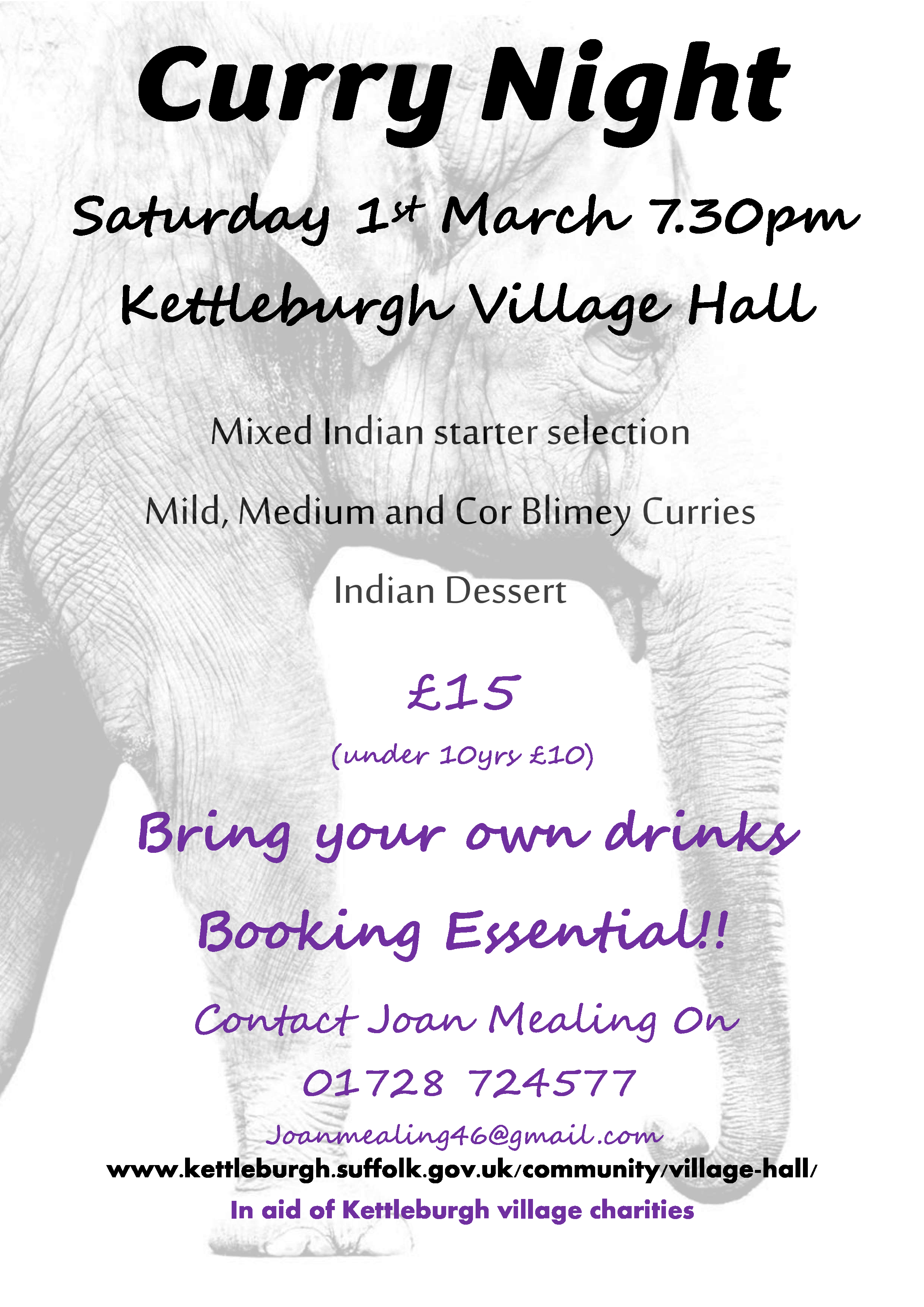 Indian Curry Night 1st March
