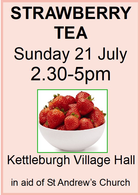 Strawberry Tea 21st July at  the Village Hall