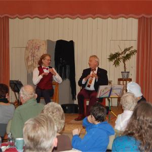 The Kettleleles Percy Phone and Bill with their ukuleles